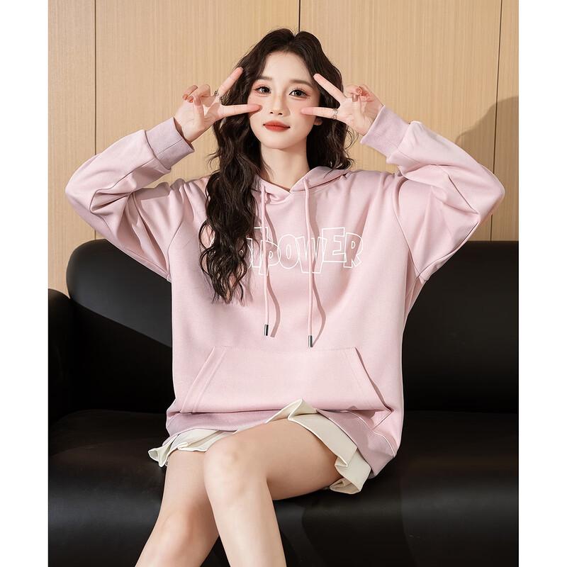 TonLion Women's Hooded Text Print Sweatshirt