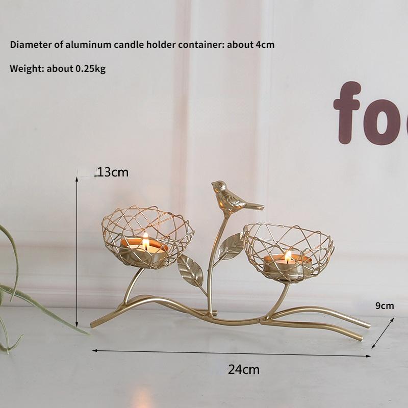 

Wrought Iron Golden Bird Aroma Candle Holder Romantic Tabletop Variety of Shapes Ornaments Christmas Decorations