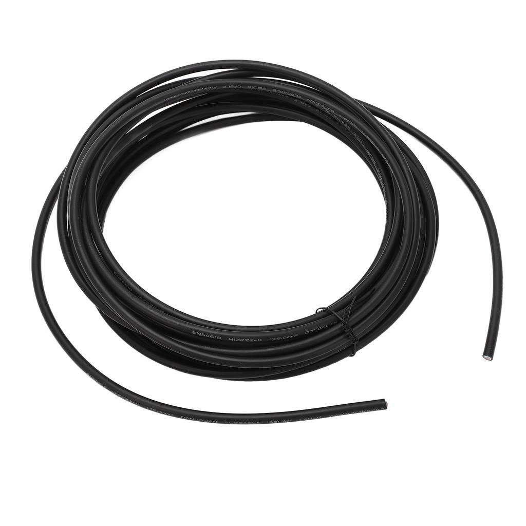 Solar Panel Wire High Temperature Resistant XLPE Energy Saving Low Eccentricity Solar Photovoltaic Cable Black 6mm² 50m