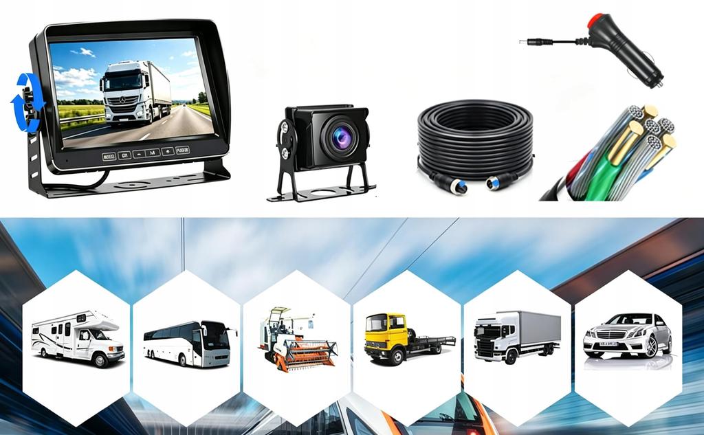 SEMHALF AHD Backup Camera Monitor Backup monitor with 2 IPS LCD 1080P super night IP69 dustproof and waterproof guideline switchable continuous Set