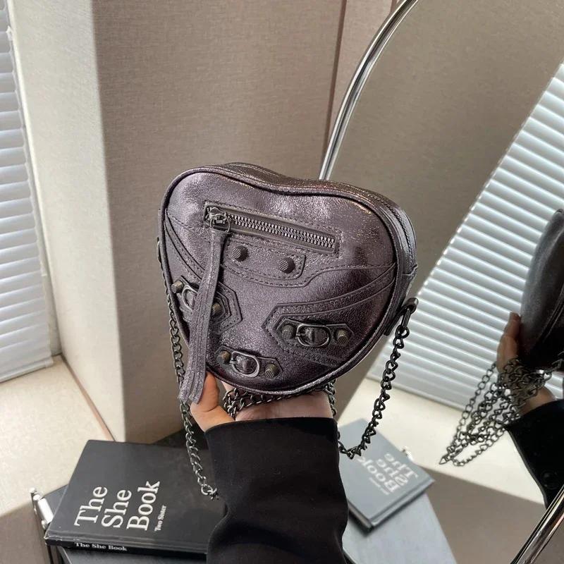 Neue Luxus-Design Kleine Umhängetaschen für Damen Mode Marke Herz Crossbody Bags Damen Reise PU Leder Box Reißverschluss Handtaschen