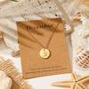 December Floral Pendant Necklace Exquisite Engraved Golden Circular Coins In Minimalist Layered Chain Jewelry Gift for Women