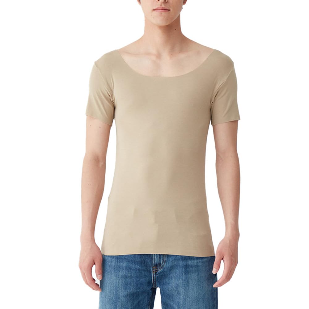 Gunze Inner Shirt CUT OFF for YG with Made in and Clear Size L Men s (In.T Series) Fall/Winter, T-Shirts, Sweat-Absorbing Pads, Long-Sleeved T-Shirt