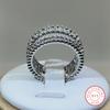 925 Sterling Silver Fashion Zircon Double Layer Ring Sparkling Double Ring Double Wear Ladies Wedding Party Jewelry Gift