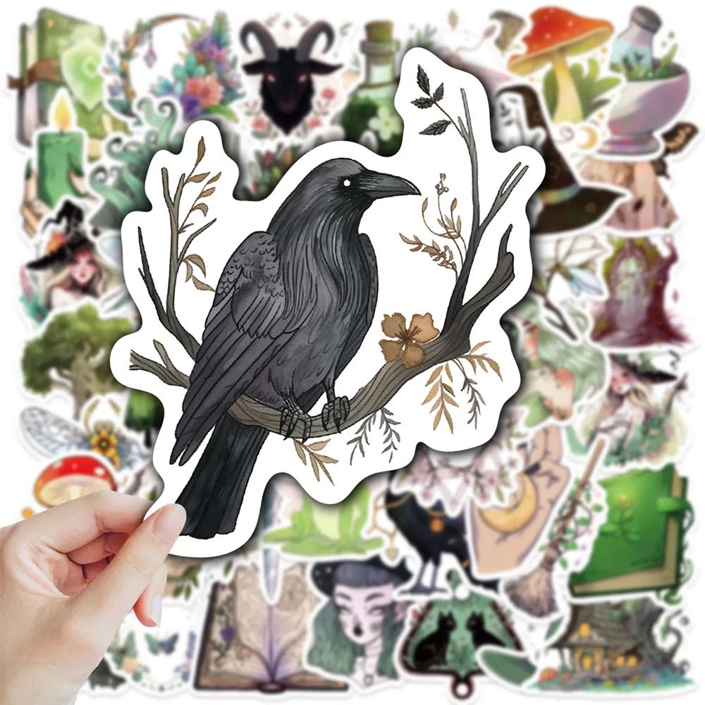 10/30/50pcs Retro Cartoon Forest Witches Graffiti Stickers Gothic Waterproof Decal DIY Skateboard Laptop Motorcycle Cool Sticker