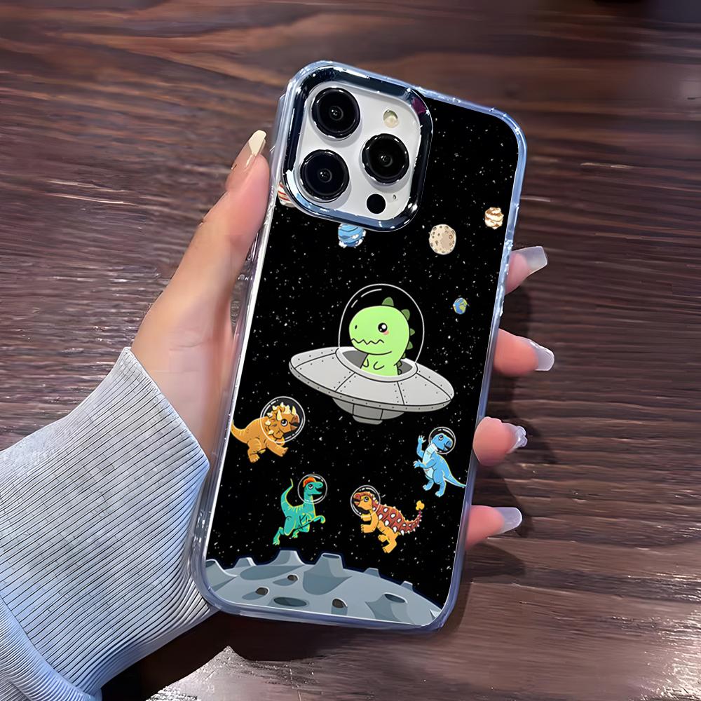 Cute Cartoon Dinosaurs Phone Case For IPhone 17 Pro Max 16 15 14 Pro Max IPhone 13 Pro Max 11 Plus Transparent Cover