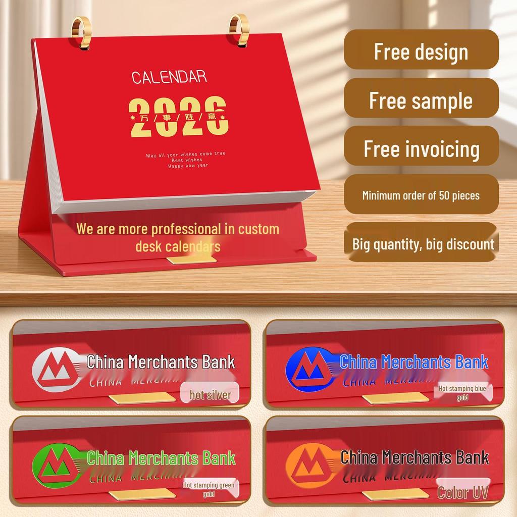 Calendario de Oficina de Cuero Personalizado 2026: Adorno de Calendario de Mesa Mensual Creativo para Negocios y Promociones