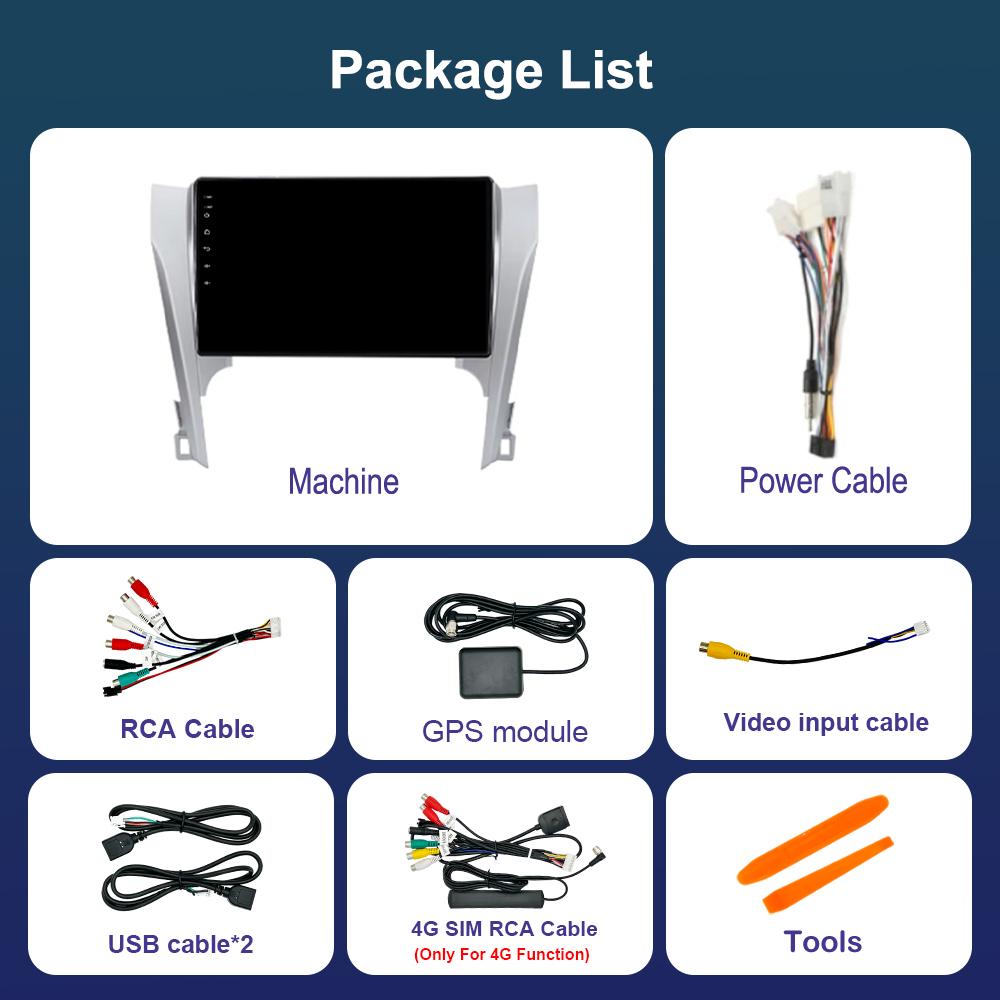 Wireless Carplay Android OS 10'' for Toyota Camry 2011 - 2014 Video Multimedia Player DSP Stereo 4G IPS Screen GPS Navi WiFi