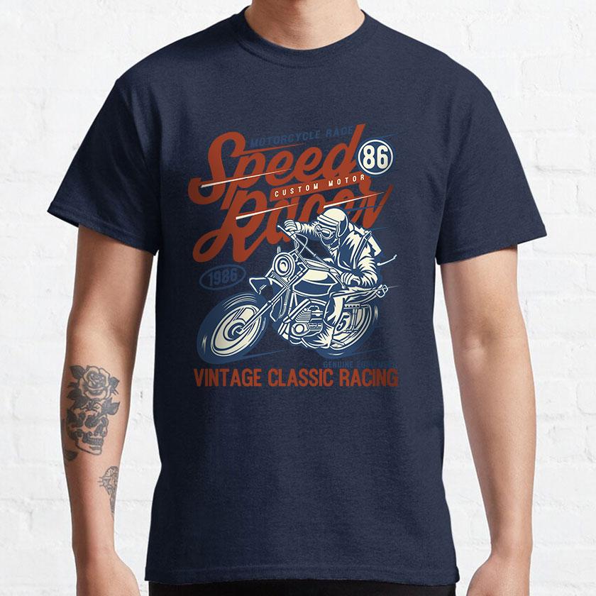 

Speed Racer Vintage Classic Motorcycle Racing genuine equipment motor bike printed t shirt 100% cotton plus size men s clothing 4XL
