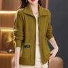 New coat women's loose sweater shawl lapel knitted zipper cardigan with spring and autumn large size thick