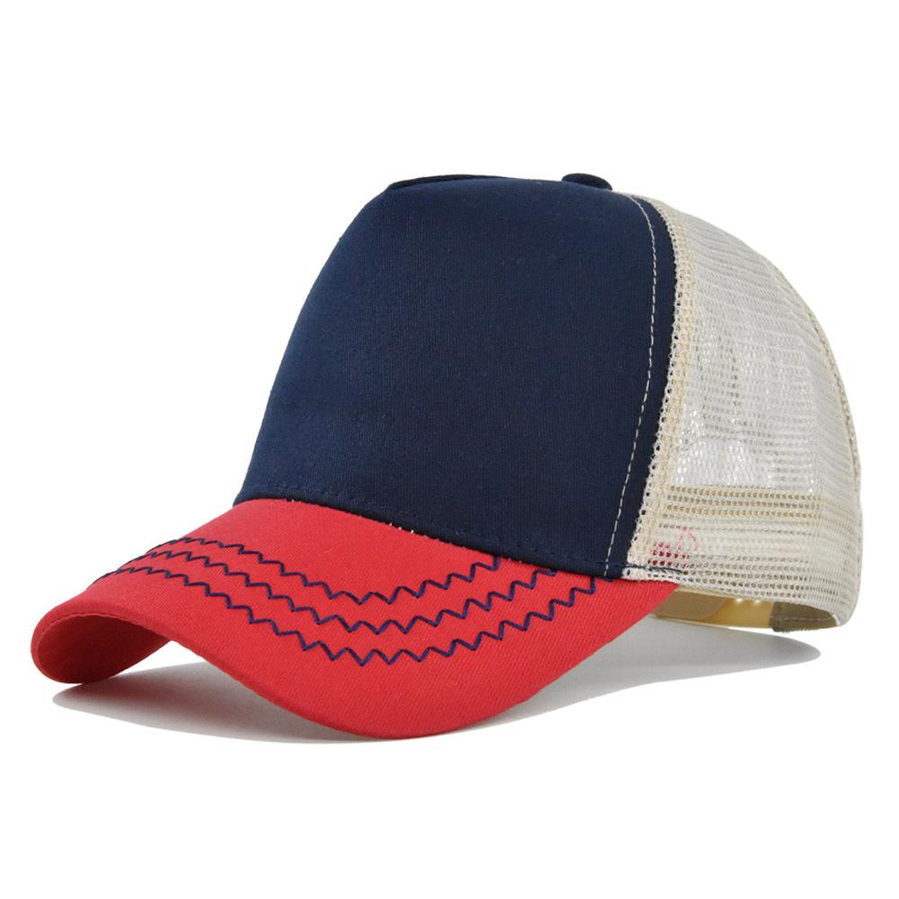 Custom Trucker Hat Logo Cotton Mesh Breathable Baseball Cap Women Men Summer Sunshade Mesh Cap 5 Panels Truck Hat Cap Wholesale