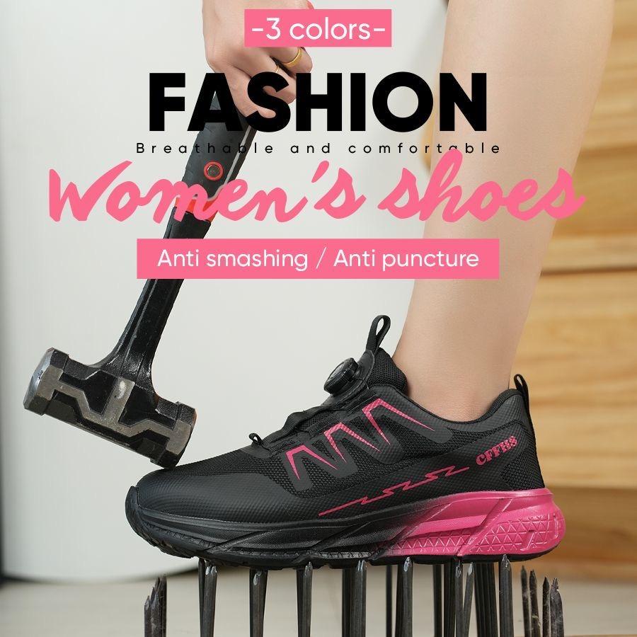 Women's Safety Shoes Insulated Working Shoes with Protection Waterproof Breathable Woman Steel Toe Sneakers Anti Wear-resistant