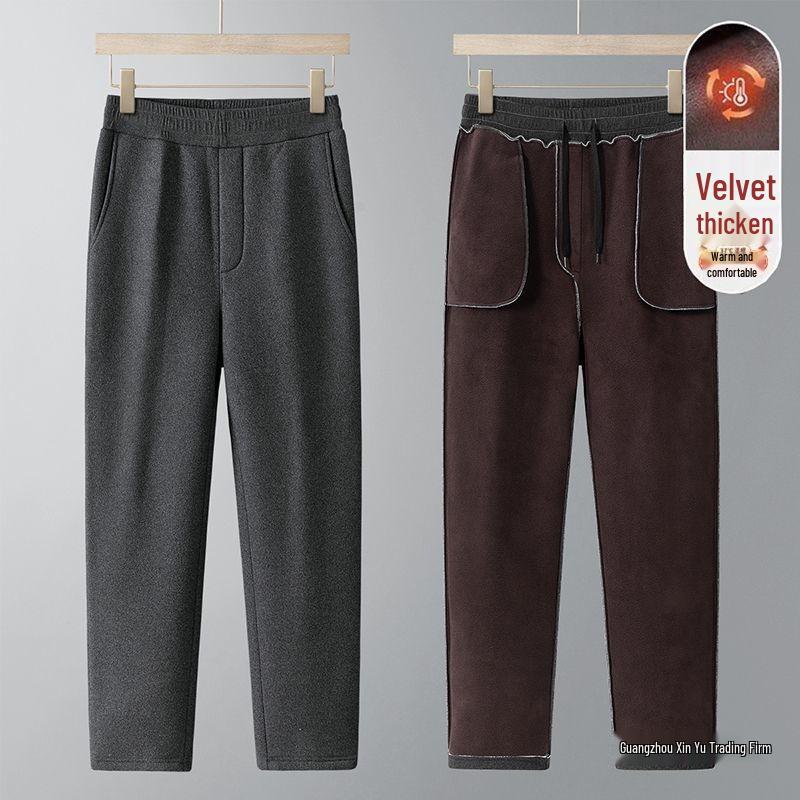 Winter Velvet Thickened Set for Middle-aged and Elderly Men: Dad's Cardigan and Grandpa's Warm Cotton Underwear