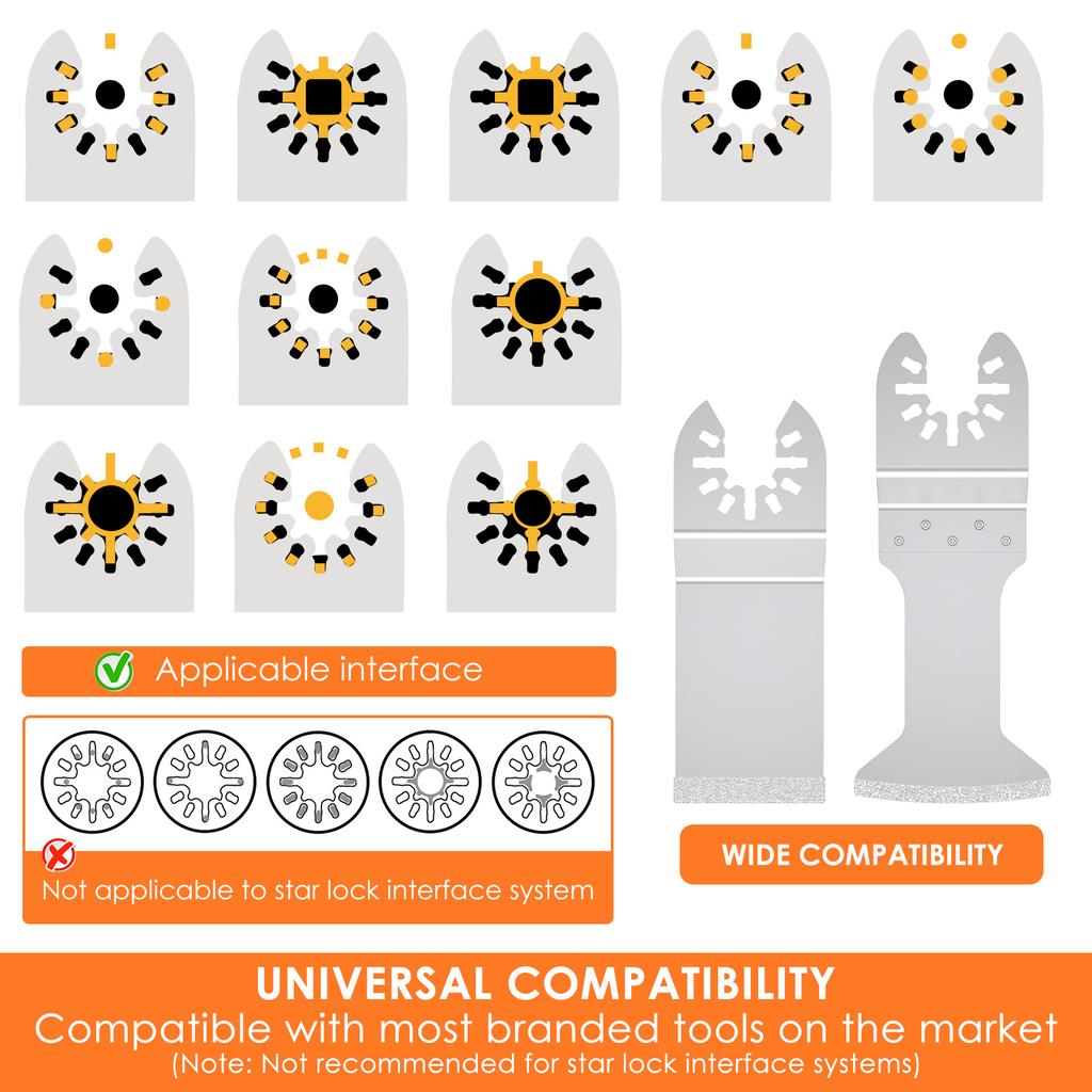 6/12 Pcs Diamond Oscillating Saw Blades Multi Tools Saw Blades Oscillating Blade Kit Power Tool Accessories for Wood Metal PVC