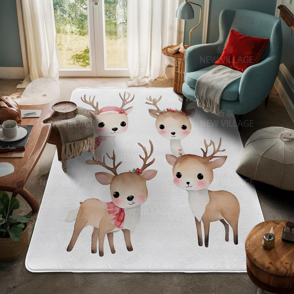 House Entrance Carpet Home Door Mat Living Room Bath Foot Bathroom Non-slip Water Absorption Rugs Bath Merry Christmas Winter