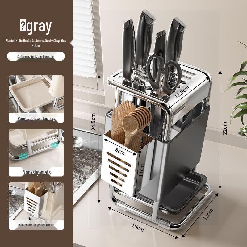 Brangdy Kitchen Countertop Knife Block with Chopstick Holder