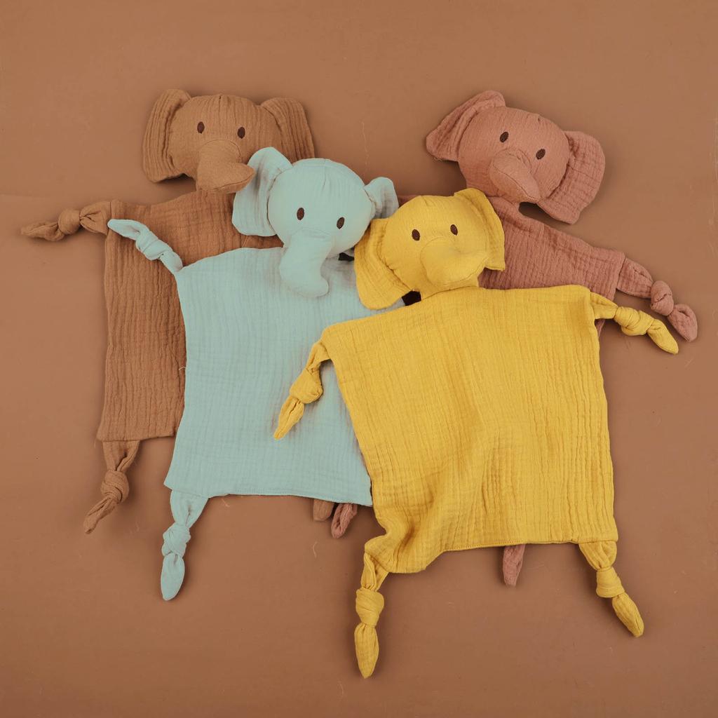 Baby Blanket Lovely Elephant Appease Towel Small Comfort and Soothes Pacify Handkerchief for Newborns Toddlers