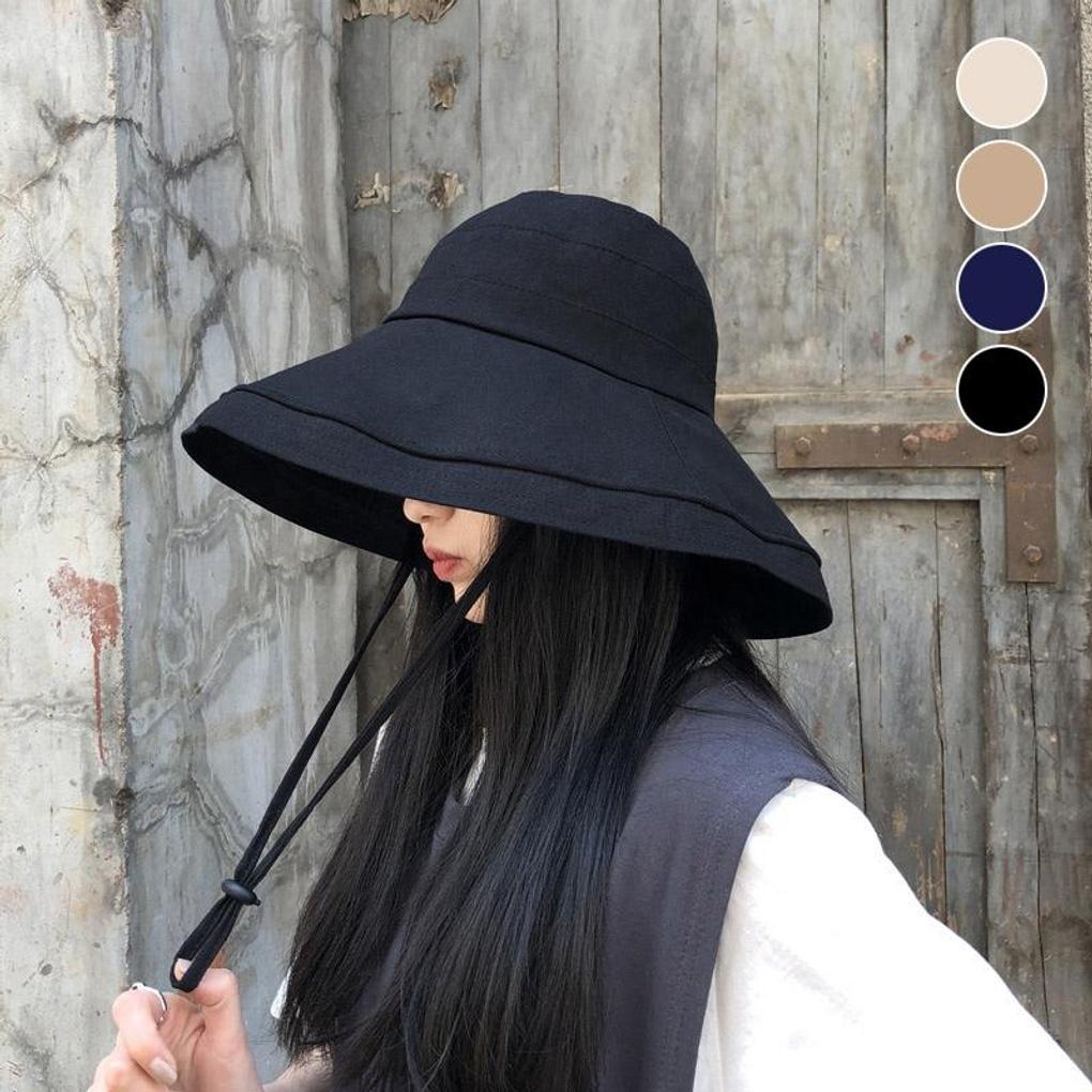 Damenmode Tägliche breite Krempe Eimerhut für Ausflüge