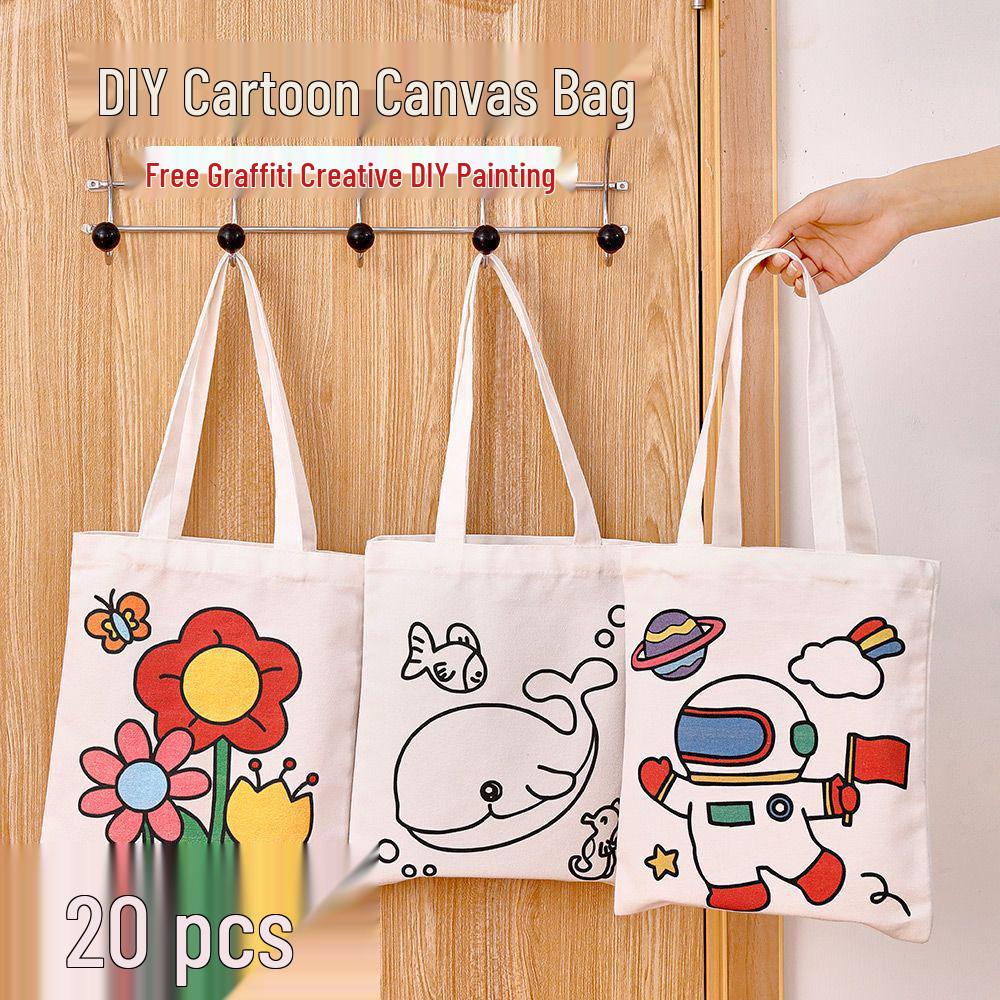 DIY Graffiti Canvas Tote Bag - Kids' Coloring Gift