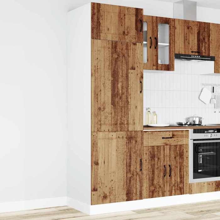 VidaXL Kitchen Cabinet Lucca Old Wood Engineered Wood, Tall Kitchen Cabinet, Freestanding Kitchen Cabinet, 853875