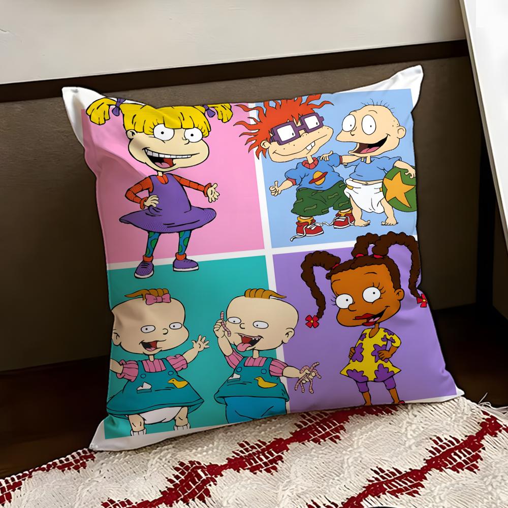 Anime cartoon RRugrats Cushion Cover Reversible Soft Durable Pillow Cover Home Car MultiScene Use for Daily Comfort