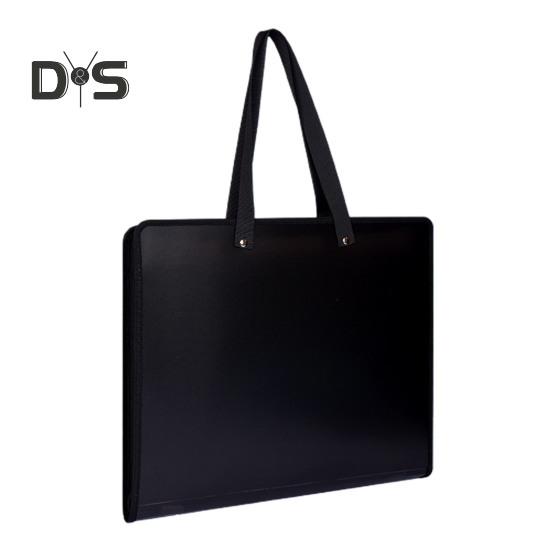 

Портативная сумка для рисования, книга для хранения, водонепроницаемая застежка-молния, легкая ручка-органайзер, сумка для рисования с двухсторонней застежкой-молнией чистый/чёрный