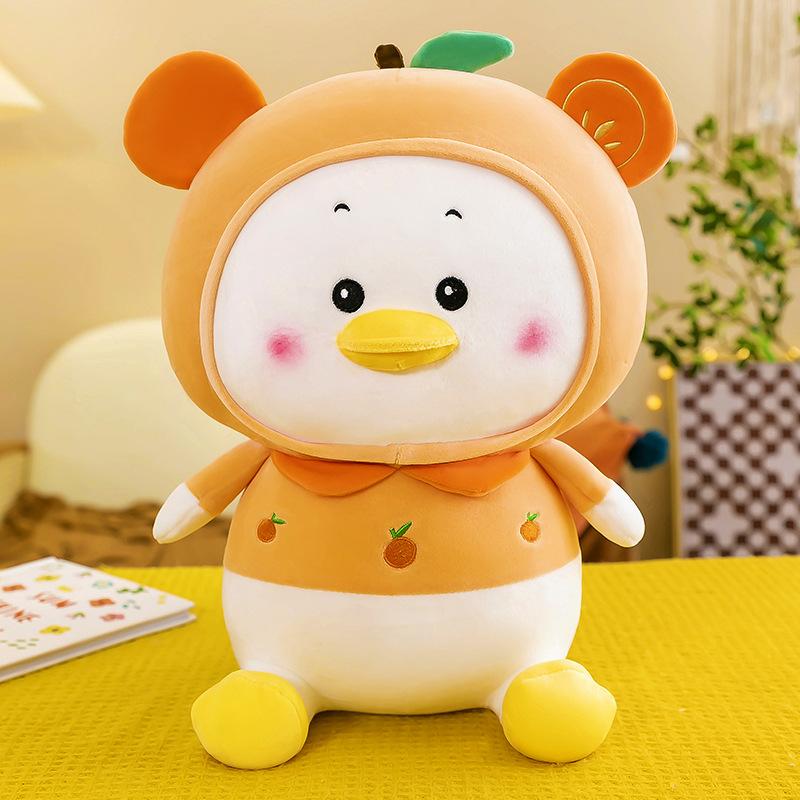 

Fruit Plush Duck Toy Stuffed Animal Doll Sleeping Pillow Cartoon Decoration Gift 25cm/9.84in оранжевый