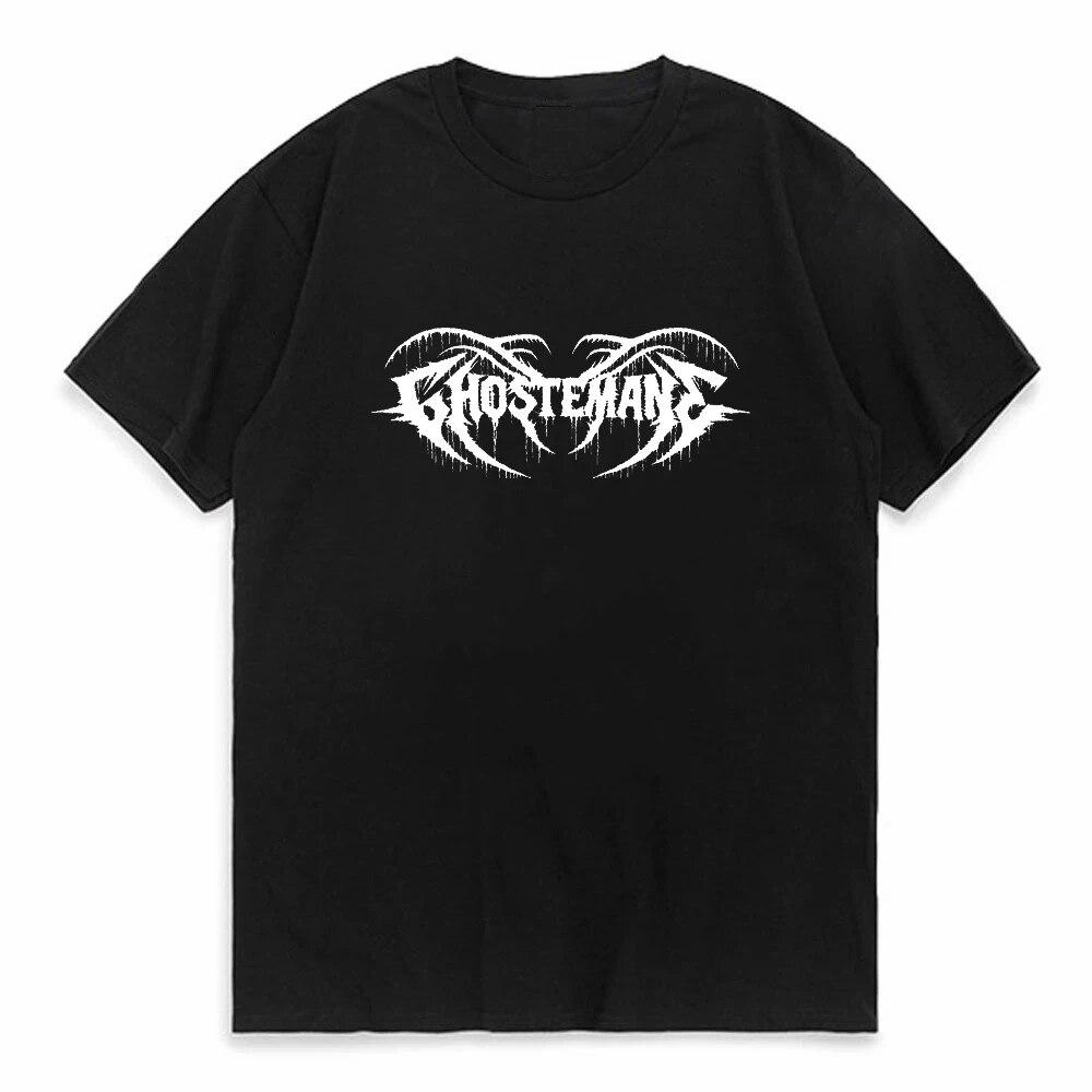 GhosteUnisexe Print T-shirt Unisex Women Cotton Fashion Hip Hop Metal Rock T Shirt Gothic Oversized T-shirts Streetwear Pop Y2k Tops