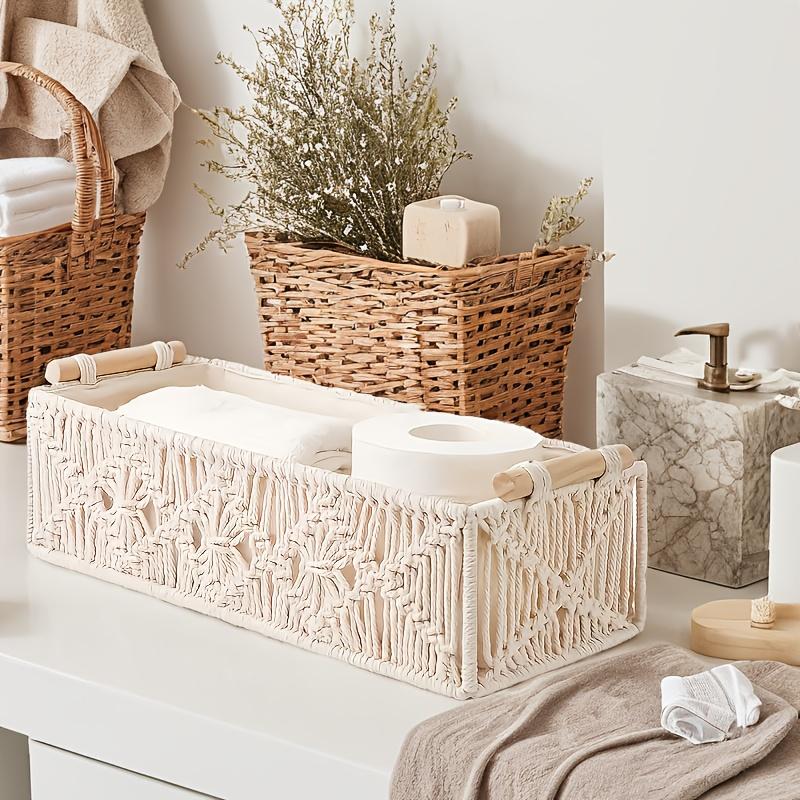 Bohemian Nordic Cotton Rope Hand-woven Desktop Cosmetics and Snacks Storage Basket Flower and Fruit Miscellaneous Storage Basket
