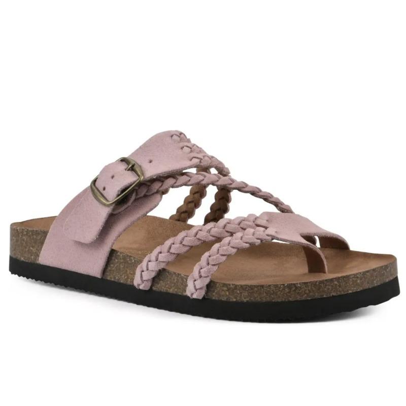 Braided Belt Independent Station Women's Shoes Pinch Feet New Large Size Sandals Summer Wish White