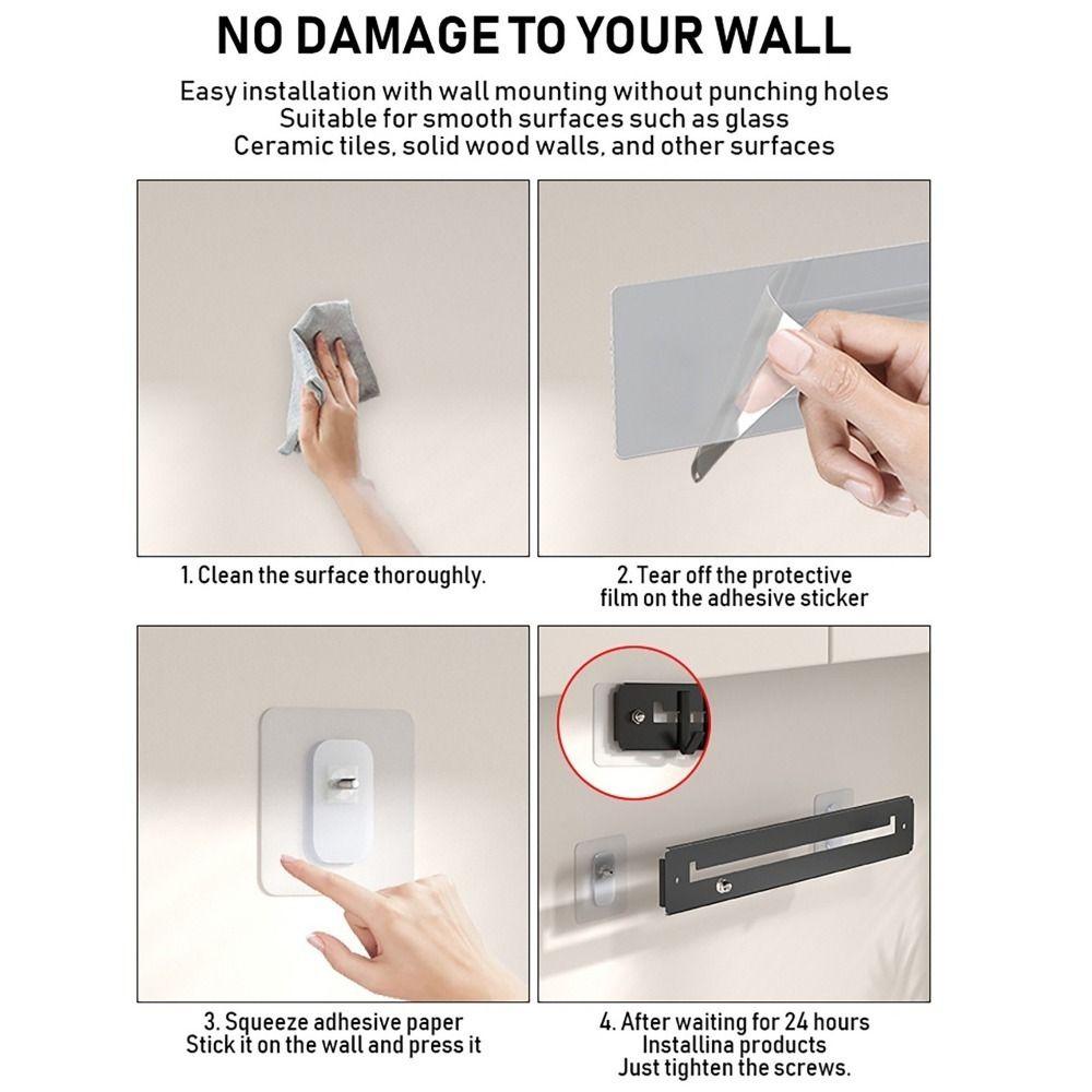 Carbon Steel Utensils Storage Row Hook Large Capacity Space Saving Towels Robe Hook Wall Mounted Sundries Storage Hook