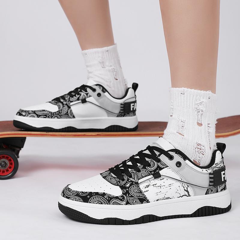 Herren Casual Skateboardschuhe Bedruckte Laufschuhe Joggingsneaker Schuhe für Studenten Übergröße
