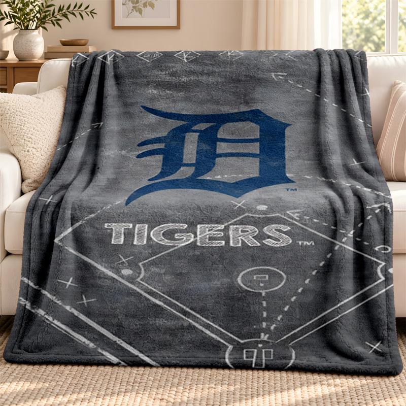 Detroit Tigers Blanket Flannel Blanket Soft Cozy Plush Throw for Sofa Bed Lightweight Home Decoration Outdoor Camping