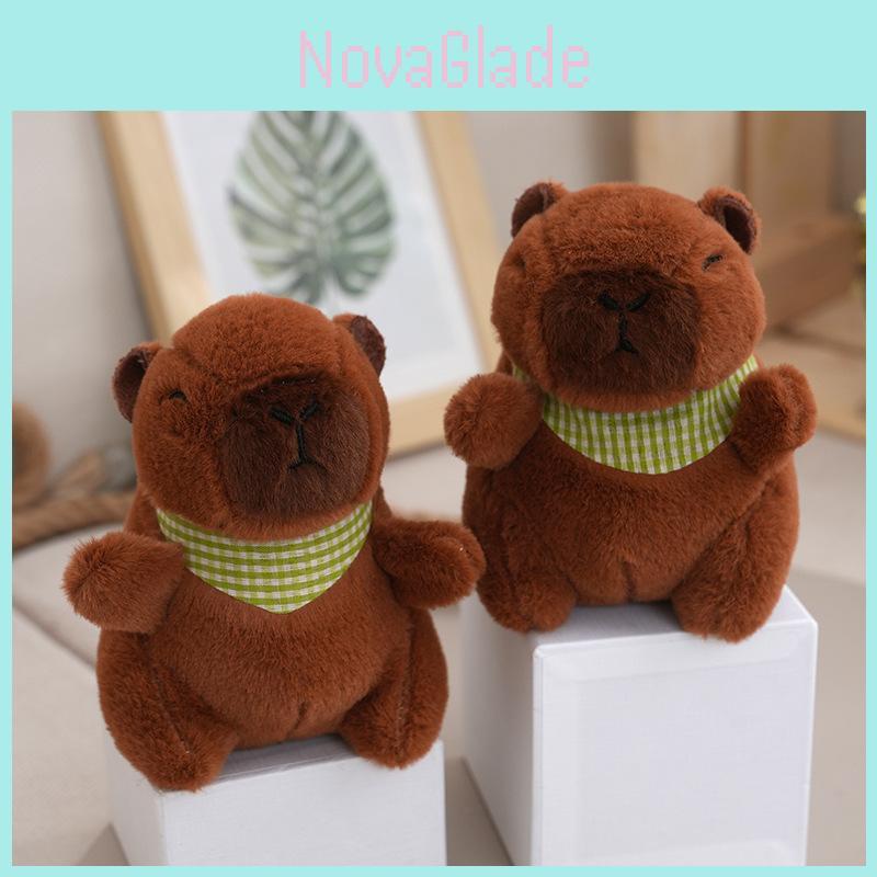 Adorable Brown Capybara Plush Keychain Cute Buddhist Robe Keyring For Girls Gifts