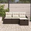 VidaXL Ensemble de Canapé de Jardin 4 Pièces avec Coussins Marron en Rotin Synthétique 3360579