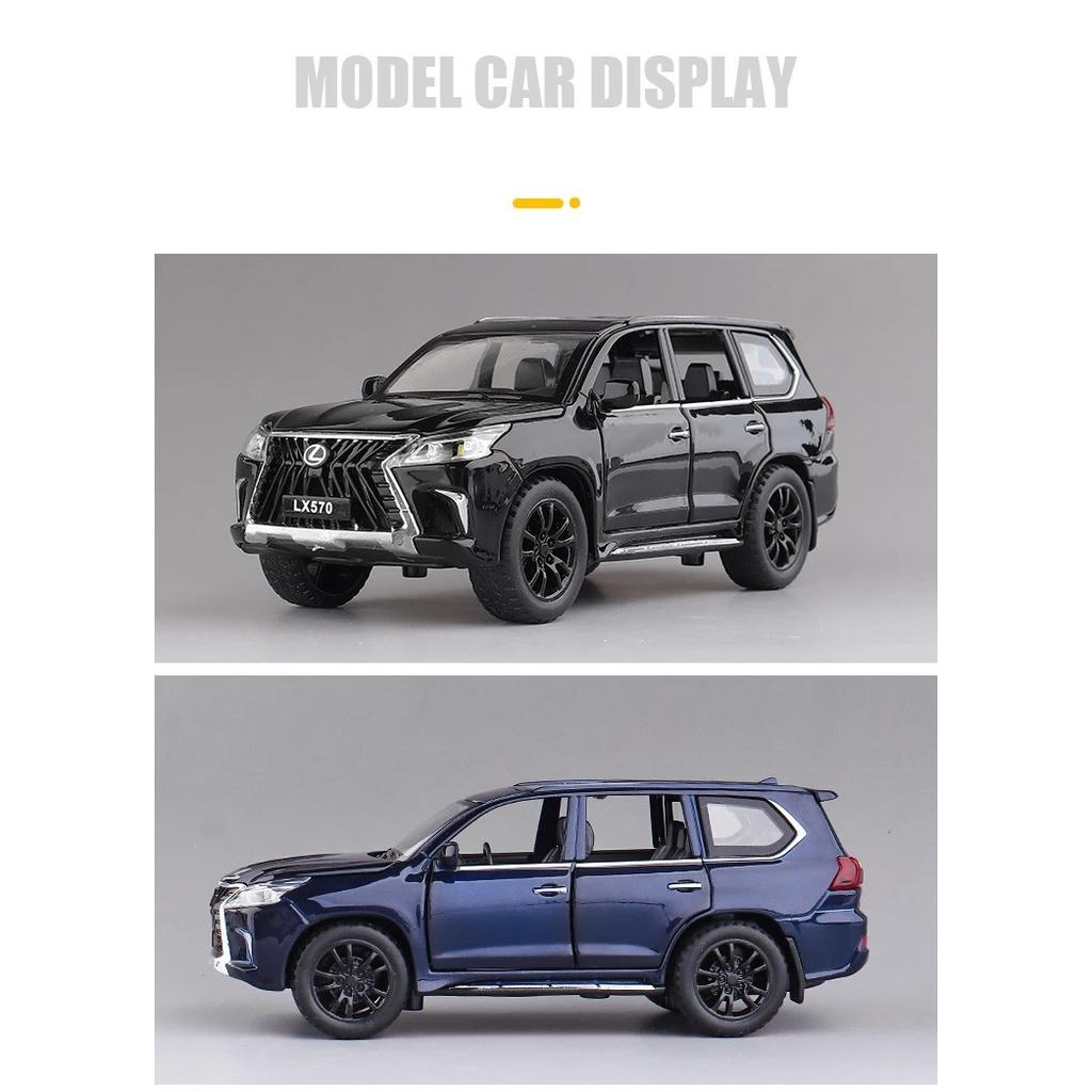 1/32 New Lexus LX570 Alloy Car Model Diecast Metal Toy Vehicles with Pull Back Sound Light 6 Open Doors for Kids Gift