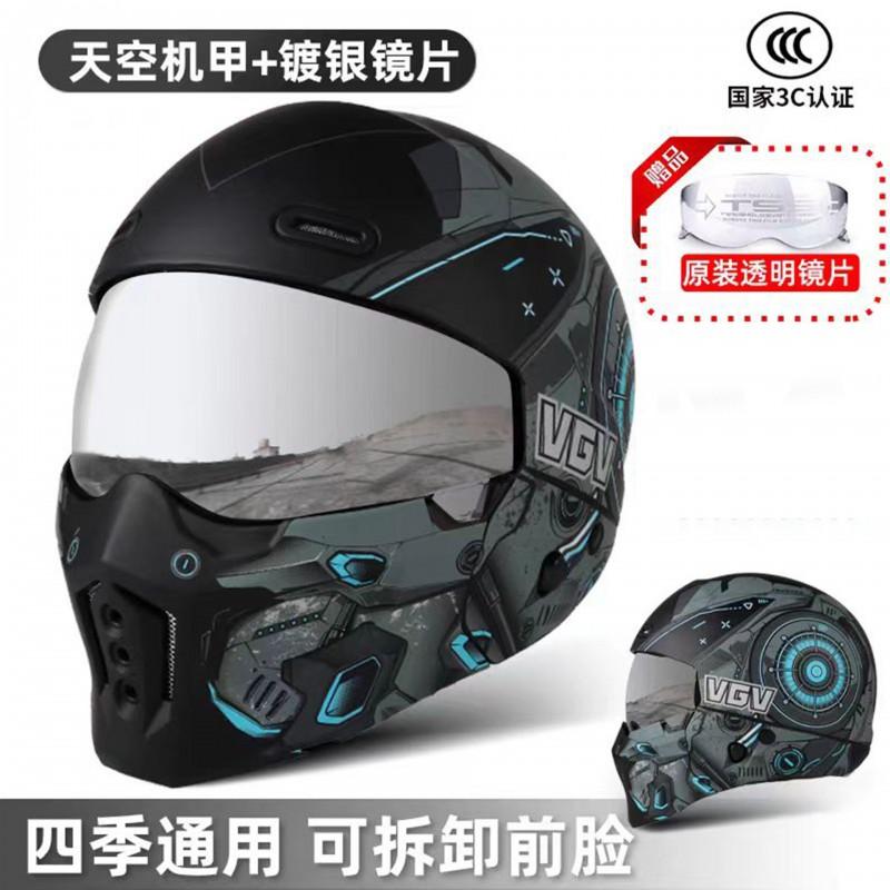 Full Face Motorcycle Helmet DOT Approved ABS Shell Adult Unisex All Season Ride Protection With Bluetooth Slot