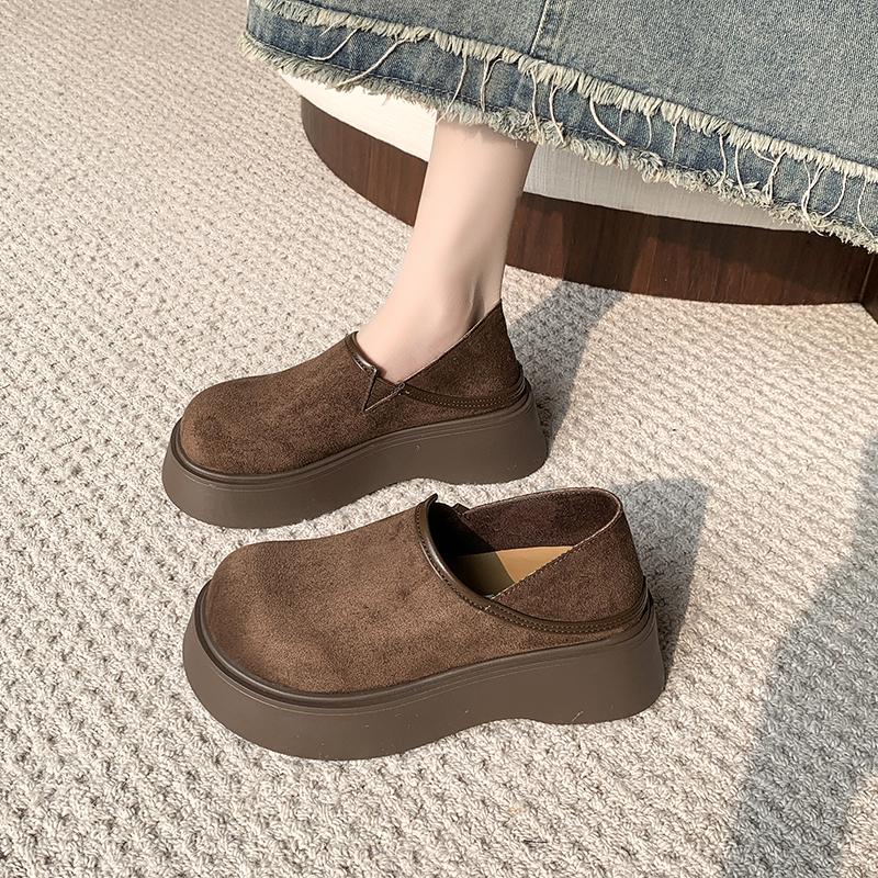 Fashion Platform Women's Slippers Suede Fashion Shoes Casual Women Trend Pump Flat Soles Thick Soles Two Wearing Women's Shoes Sneakers