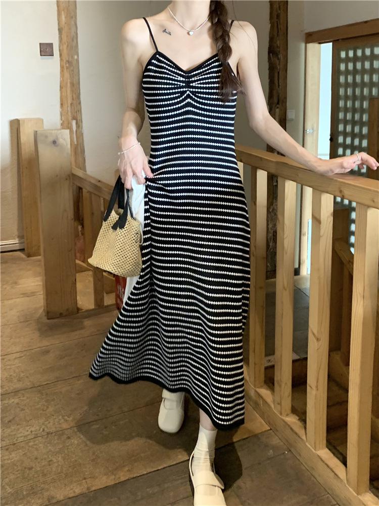 Stylish Sleeveless Striped Beach Dress - Summer Slim Fit for Women