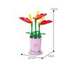 Girls Series Flowers Roses Bouquet Building Blocks Potted Plant Model  Valentine Gift Art Floral Arranges DIY Creative Sets