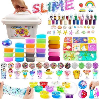 La Gacela Slime 25 Pieces Ultra Light 24 Fishbowl Fruit Foam Handmade Stress DIY Elementary School Christmas Slime Kit Kit, Clay, Clay, Bottles,