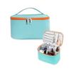 Aylashine Makeup Cosmetic PU Cosmetic Large Portable Cosmetic Available In Multiple Colors Blue Square Pouch, Pouch, Bag, Lightweight, Capacity, Cute,