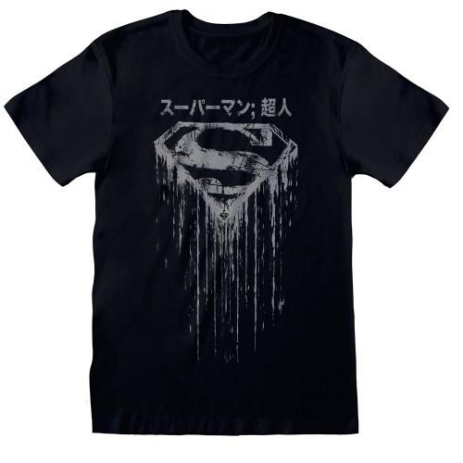 SUPERMAN Unisex Adult Distressed T-Shirt S