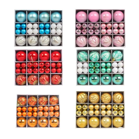 40Pcs Smooth Xmas Ball Round Shape Delicate Decorate Christmas Tree Hanging Balls
