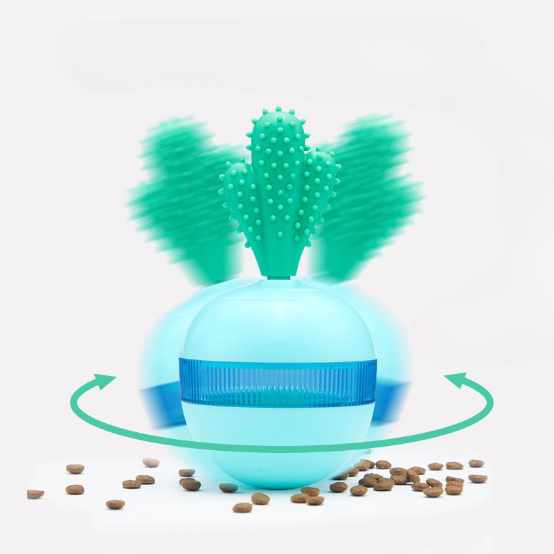 Tumbler Leak Food Ball Cute Leak Food Cactus Toy Leak Food Dispenser Puzzle Puzzle Puzzle Grinding Toy Pet Attract Dog Toys