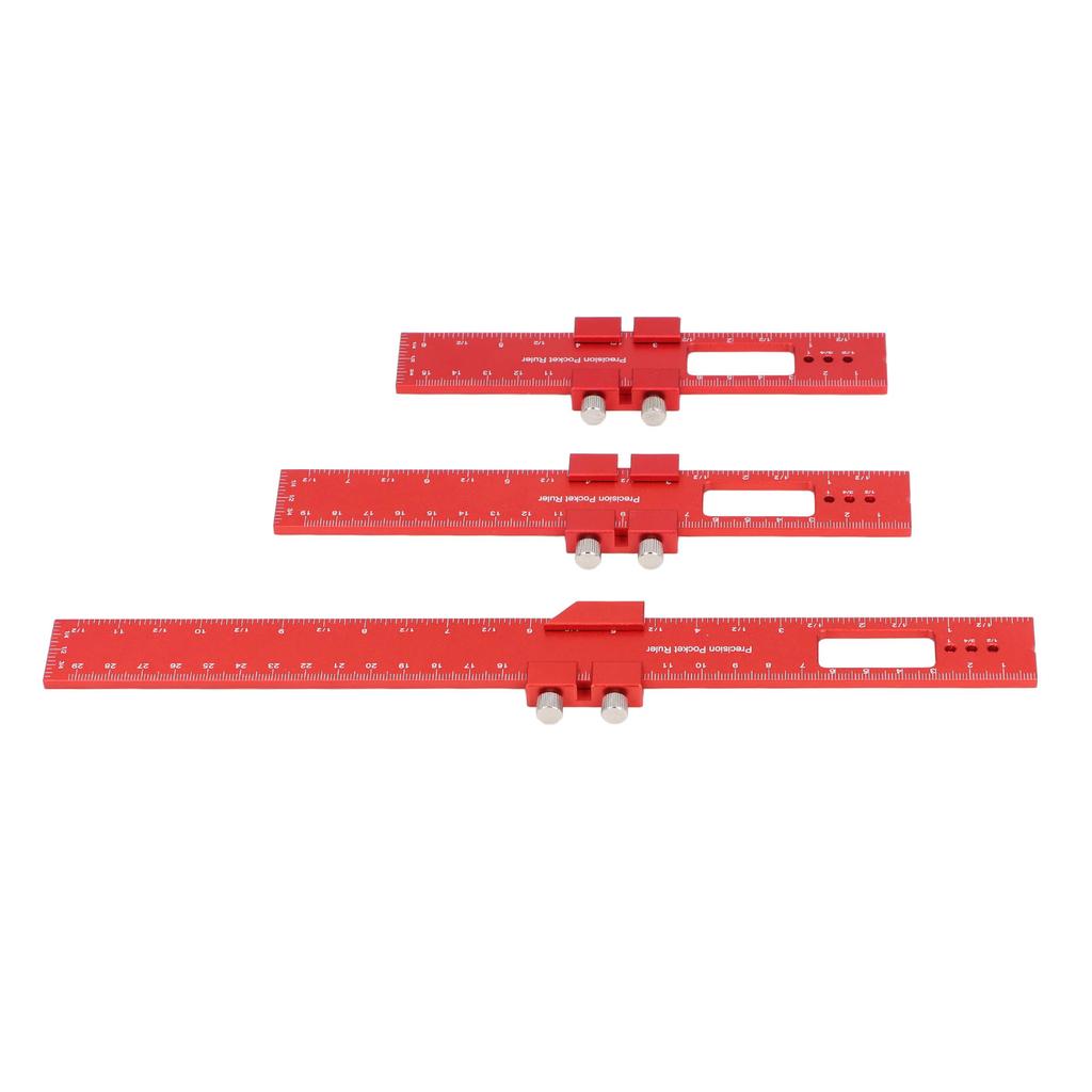 3Pcs Metal Slide Ruler Inch Metric Stop Marking T Type CNC Scribing Measuring Aluminum Woodworking R