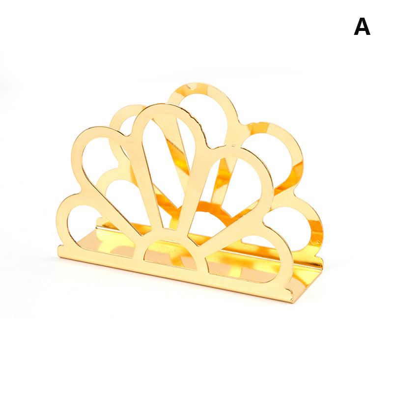 Gullbelagt Firkantet Serviett Holder i Rustfritt Stål, Håndkleholder, Kreativ Serviett