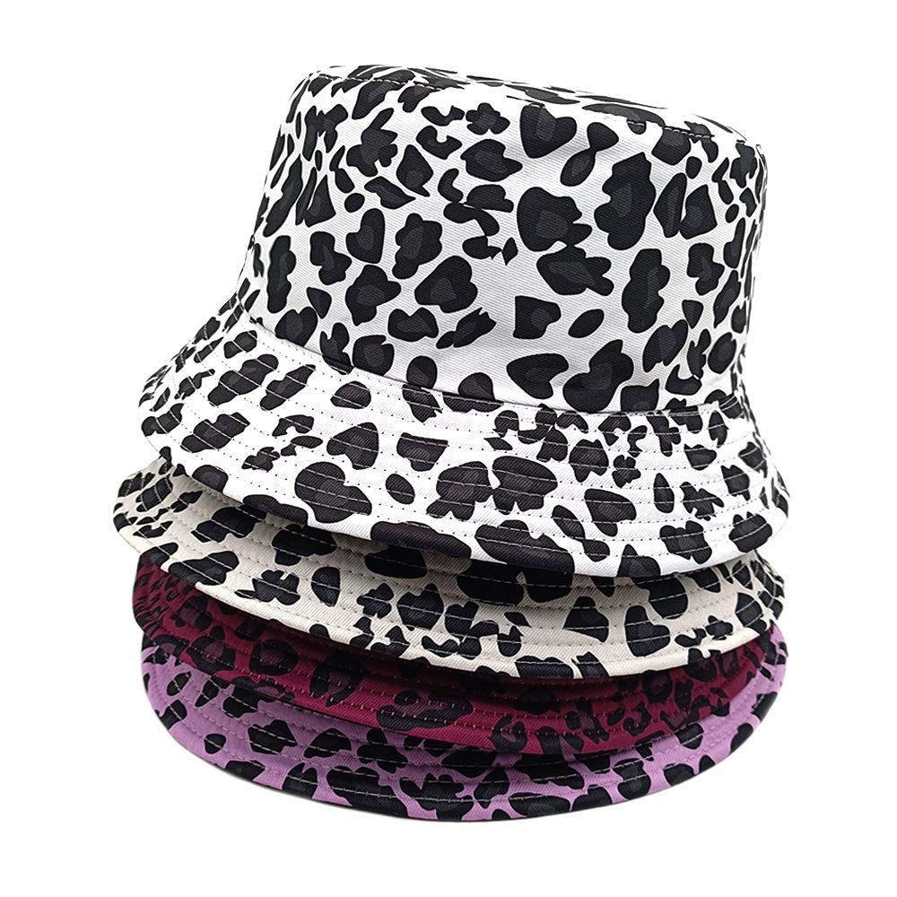Vintage klobouk typu kbelík s leopardím vzorem, Unisex módní slunečník rybářská čepice, Letní ochrana proti slunci Panama, Venkovní plážové cestovní sluneční klobouk