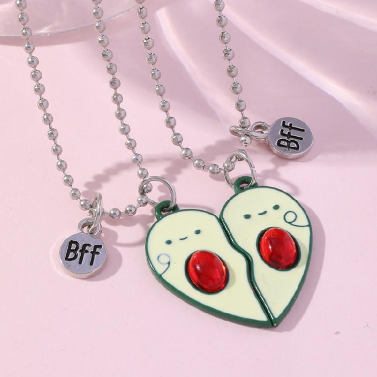2 Pezzi Metà Cuore di Avocado Collana Migliore Amico Regalo Bestie Set Collane Amicizia Avocado Cuore Catena Clavicola Regolabile