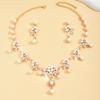 Shining Claw Chain Jewelry Set Luxury Necklace Earrings Set Bridal Pearl Necklaces Earrings  Women